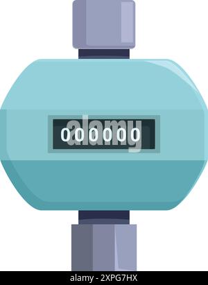 Le compteur d'eau indique la consommation d'eau en mètres cubes Illustration de Vecteur