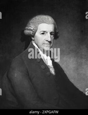 Une représentation d'Edmund Pery, 1er vicomte Pery (1719-1806) par Gilbert Stuart (1755-1828). Avocat de formation, il devient membre de la Chambre des communes irlandaise pour la circonscription de Wicklow en 1751. À la dissolution de la chambre à la suite de la mort de George II, Pery est élu pour la circonscription de Limerick City et sert de 1761 à 1785, devenant président de la Chambre en 1771. Il était considéré comme l'un des politiciens les plus puissants d'Irlande de son temps. Banque D'Images