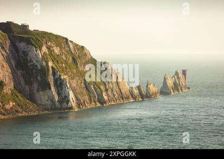 Ile de Wight UK - Isle of Wight Needles une série de piles de craie ou les Needles Alum Bay Isle of Wight England UK GB Europe Banque D'Images