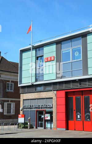 Caserne de pompiers de Purley, London Fire Brigade (LFB). 128 Brighton Road, Grand Londres, Angleterre, Royaume-Uni Banque D'Images