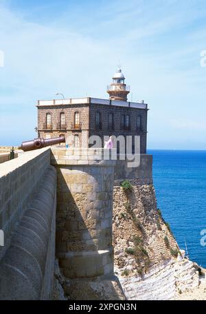 Phare. Vieux Melilla, Melilla, Espagne. Banque D'Images