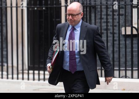 Londres, Royaume-Uni. 06 août 2024. Le procureur général Richard Hermer KC quitte une réunion du cabinet à Downing Street : Justin Ng/Alamy Live News. Banque D'Images