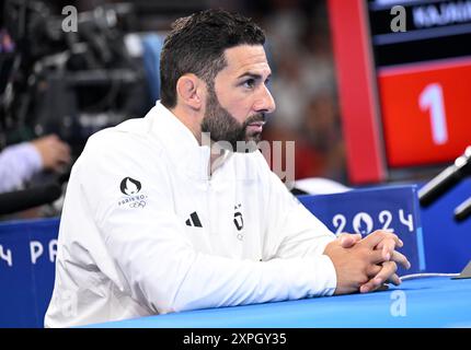 Paris, France. 06 août 2024. Olympia, Paris 2024, lutte, entraîneur national féminin freestyle Patrick Loes. Crédit : Marijan Murat/dpa/Alamy Live News Banque D'Images