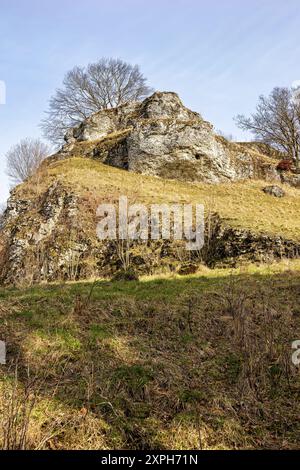 Cratère Meteor, bassin de Steinheim, près de Steinheim am Albuch Banque D'Images