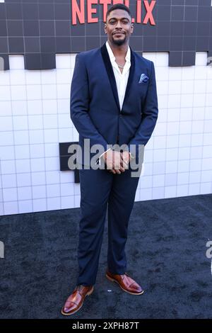 Hollywood, États-Unis. 05 août 2024. HOLLYWOOD, LOS ANGELES, CALIFORNIE, États-Unis - 05 AOÛT : Justin Cornwell arrive à la première à Los Angeles de la saison 4 de 'The Umbrella Academy' de Netflix - la dernière saison qui s'est tenue au Théâtre égyptien Hollywood le 5 août 2024 à Hollywood, Los Angeles, Californie, États-Unis. (Photo de Xavier Collin/image Press Agency) crédit : image Press Agency/Alamy Live News Banque D'Images