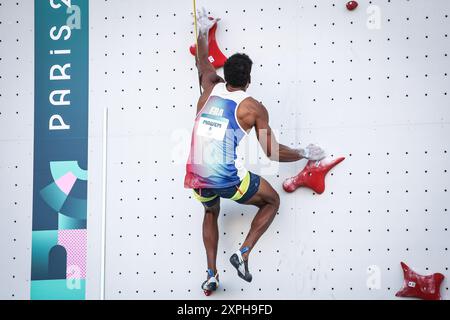 Le Bourget, France. 06 août 2024. Pendant le Sport Climbing, Jeux Olympiques de Paris 2024 le 6 août 2024 sur le site d'escalade du Bourget au Bourget, France - photo Matthieu Mirville/DPPI Media/Panoramic Credit : DPPI Media/Alamy Live News Banque D'Images