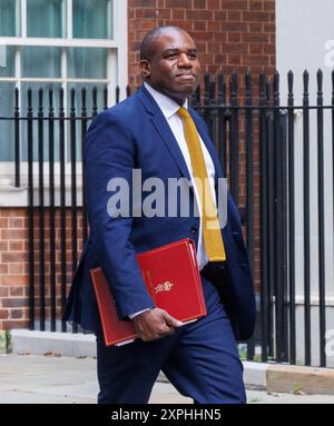 Londres, Royaume-Uni. 6 août 2024. David Lammy, ministre des Affaires étrangères, à Downing Street pour une réunion du Cabinet. Crédit : Mark Thomas/Alamy Live News Banque D'Images