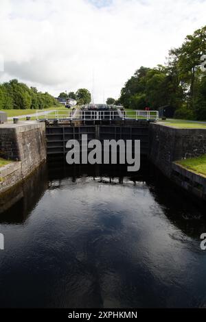 Escalier de Neptune un ensemble de huit écluses sur le canal calédonien, Banavie, Fort William, Écosse. Banque D'Images