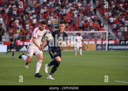 Toronto, Ontario, Canada, 13 juillet 2024, match de soccer de la Ligue majeure entre le Toronto FC et l'Union de Philadelphie au stade BMO. Le match s'est terminé avec Tor Banque D'Images