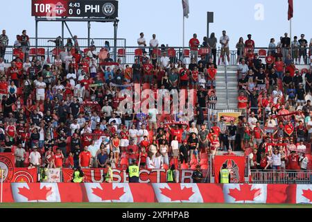 Toronto, ON, Canada, 13 juillet 2024, les fans lors d'un match de soccer de la Ligue majeure entre le Toronto FC et l'Union de Philadelphie au stade BMO. Banque D'Images