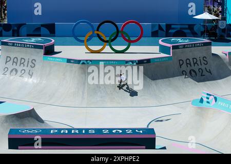 PARIS, FRANCE. 6 août 2024. Une vue d’ensemble de l’action lors des prélims du Parc féminin le onzième jour des Jeux Olympiques de Paris 2024 à la place de la Concorde Paris, France. Crédit : Craig Mercer/Alamy Live News Banque D'Images