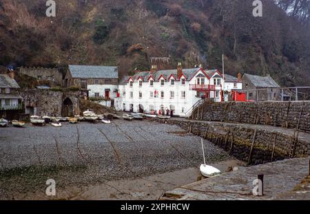 Red Lion hôtel public House, Clovelly, nord du Devon, Angleterre, Royaume-Uni des années 1950 Banque D'Images