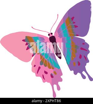 Illustration d'art vectoriel de papillon coloré. Illustration de Vecteur