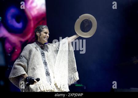 Perry Farrell de Jane's Addiction sur scène au festival Bearded Theory, avec Dave Navarro, mai 25 2024 Banque D'Images