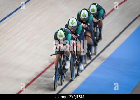 Le Bourget, France. 06 août 2024. Équipe d'Irlande sur la piste cyclable, Jeux Olympiques Paris 2024 le 6 août 2024 à Saint-Quentin-en-Yvelines au Bourget, France - photo Matthieu Mirville/DPPI Media/Panoramic Credit : DPPI Media/Alamy Live News Banque D'Images