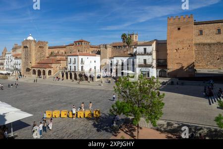 Plaza Mayor, Caceres Banque D'Images