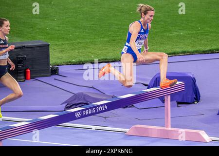 Saint Denis, France. 06 août 2024. Alice Finot (FRA), Athlétisme, finale féminine du 3000m Steeplechase lors des Jeux Olympiques de Paris 2024 le 6 août 2024 au stade de France à Saint-Denis près de Paris, France - photo Baptiste Autissier/Panoramic/DPPI Media Credit : DPPI Media/Alamy Live News Banque D'Images