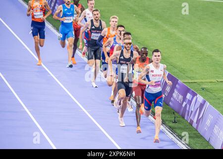 Saint Denis, France. 06 août 2024. Jakob Ingebrigtsen (NOR), Timothy Cheruiyot (KEN), Josh Kerr (GBR), Athlétisme, finale du 1500m masculin aux Jeux Olympiques de Paris 2024 le 6 août 2024 au stade de France à Saint-Denis près de Paris, France - photo Baptiste Autissier/Panoramic/DPPI crédit média : DPPI Media/Alamy Live News Banque D'Images