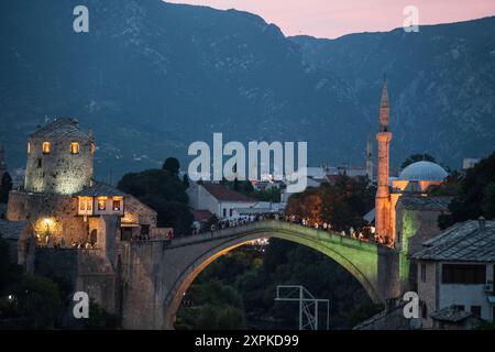 Stari Most (Vieux Pont) à Mostar. Bosnie-Herzégovine Banque D'Images