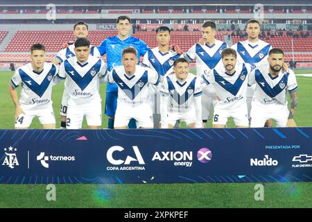 Argentine. 06 août 2024. Buenos Aires, 06.08.2024, équipe de Velez Sarsfield avant le match pour la Copa Argentina au Libertadores de America Stadium ( Credit : Néstor J. Beremblum/Alamy Live News Banque D'Images