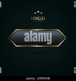 Un bouton art déco isolé sur fond noir. Illustration vectorielle réaliste de concepts d'interface utilisateur de luxe en bronze, or, argent avec d sophistiqué Illustration de Vecteur