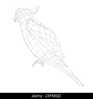 Coloriage noir et blanc. Icône de perroquet animaux. Illustration vectorielle. Icône vectorielle de perroquet macaw. Illustration d'oiseau sauvage. Illustration de Vecteur