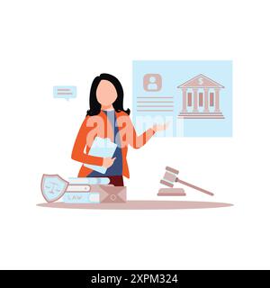 Fille montrant la loi bancaire. Banque D'Images