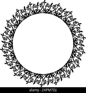 Design vintage classique avec cadre circulaire noir. Parfait pour les photos, icônes, logos, bannières, cartes de vœux, sites web, publicités Illustration de Vecteur