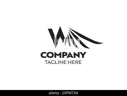 Logo W, Wings ou Wing logo, avec la lettre W, style élégant, luxe et aventureux, pour affaires ou entreprise, voler Illustration de Vecteur
