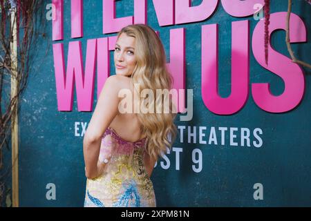 New York, États-Unis. 06 août 2024. Blake Lively assiste à la première It ends with US New York à l'AMC Lincoln Square à New York, NY, le 6 août 2024. (Photo de Dinara Khairova/Sipa USA) crédit : Sipa USA/Alamy Live News Banque D'Images