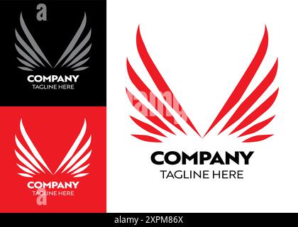 Lettre W logo icône éléments de modèle de conception. Convient à toute entreprise ou identité d'entreprise. W avec ailes tranchantes, marque commerciale Illustration de Vecteur