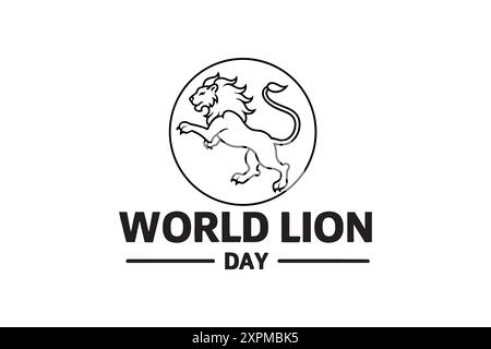 Graphique vectoriel de la Journée mondiale du Lion idéal pour la célébration de la Journée mondiale du Lion. Illustration de Vecteur