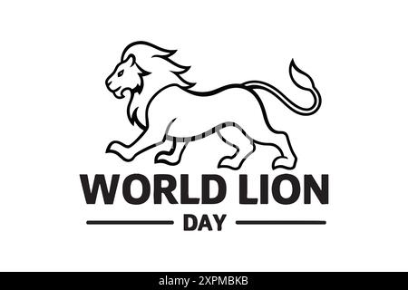 Graphique vectoriel de la Journée mondiale du Lion idéal pour la célébration de la Journée mondiale du Lion. Illustration de Vecteur