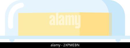 Beurre sur assiette isolé sur fond blanc. Illustration vectorielle. Illustration de Vecteur