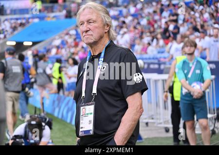 Coach Horst Hrubesch (Allemagne), Football, 39 demi-finale féminine entre les États-Unis et l'Allemagne lors des Jeux Olympiques de Paris 2024 le 6 août 2024 au stade Groupama de Decines-Charpieu près de Lyon, France Banque D'Images