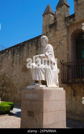 Espagne : Ibn Rushd (1126 - 10 décembre 1198) et latinisé comme Averroès, polymathe, philosophe, théologien et mathématicien, Cordoue. Abū l-Walīd Muḥammad bin ʾAḥmad bin Rušd, mieux connu sous le nom d'Ibn Rushd et en Europe sous le nom d'Averroès, était un polymathe musulman, un maître de la philosophie aristotélicienne, de la philosophie islamique, de la théologie islamique, de la loi et de la jurisprudence Maliki, de la logique, de la psychologie, de la politique, de la théorie de la musique arabe, et les sciences de la médecine, de l'astronomie, de la géographie, des mathématiques, de la physique et de la mécanique céleste. Il est né à Córdoba, Al Andalus, et est mort à Marrakech, Maroc. Banque D'Images