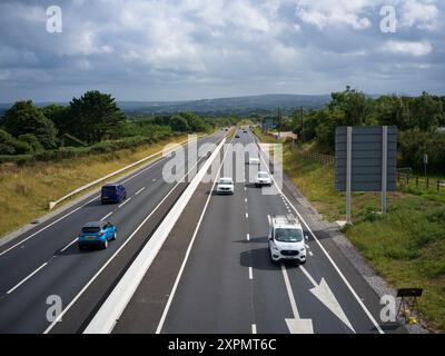 A30 NOUVELLE CARLAND CROISE A CHIVERTON BY-PASS DOUBLE CARRIGEWAY Banque D'Images