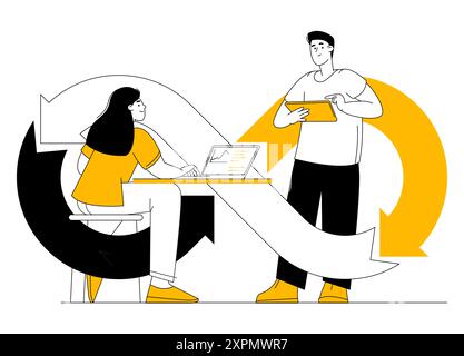 Pratiques de développement logiciel DevOps Illustration de Vecteur