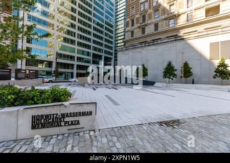 PHILADELPHIE, PENNSYLVANIE - 29 SEPTEMBRE 2019 : Horwitz Wasserman Holocaust Memorial Plaza à Philadelphie. Parc commémoratif de l'Holocauste situé à l'in Banque D'Images