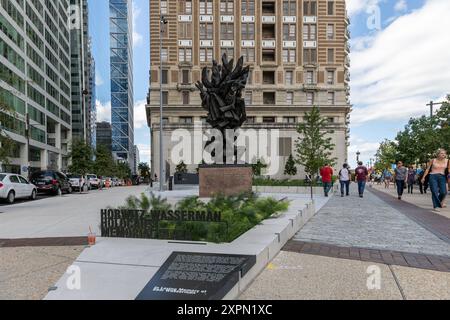 PHILADELPHIE, PENNSYLVANIE - 29 SEPTEMBRE 2019 : Horwitz Wasserman Holocaust Memorial Plaza à Philadelphie. Parc commémoratif de l'Holocauste situé à l'in Banque D'Images