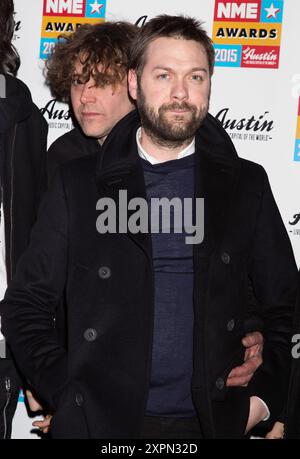 Londres, Royaume-Uni. 18 février 2015. Tom Meighan de Kasabian assiste aux arrivées des NME Awards à Brixton Academy le 18 février 2015 à Londres, Angleterre, Royaume-Uni. Crédit : S.A. / Alamy Live News Banque D'Images