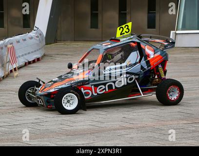 Abel González Vial au volant d’une LaBase Motorclub RX01 (M) kartcross lors d’une étape spéciale du 17ème Cristian Lopez Rally Santander Cantabria Espagne Banque D'Images