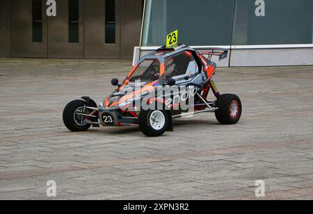 Abel González Vial au volant d’une LaBase Motorclub RX01 (M) kartcross lors d’une étape spéciale du 17ème Cristian Lopez Rally Santander Cantabria Espagne Banque D'Images