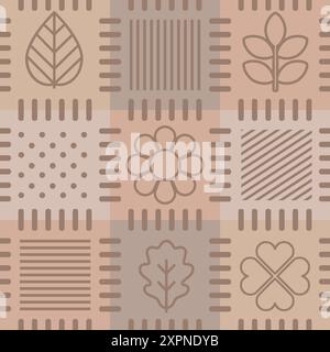 Papier peint patchwork simple motif abstrait vectoriel sans couture, impression pour oreillers, couvertures. Illustration vectorielle Illustration de Vecteur