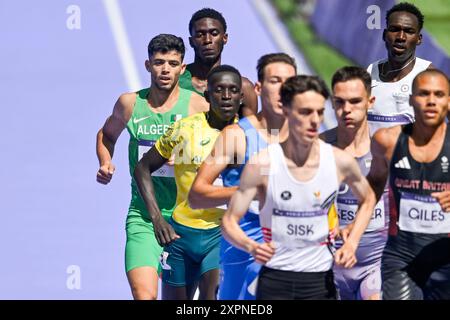 Paris, France. 07 août 2024. PARIS, FRANCE - 7 AOÛT : L'algérien Djamel Sedjati en compétition au 800m masculin lors du jour 12 d'Athlétisme - Jeux Olympiques Paris 2024 au stade de France le 7 août 2024 à Paris, France. (Photo par Andy Astfalck/BSR Agency) crédit : BSR Agency/Alamy Live News Banque D'Images