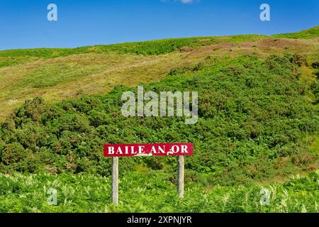 Kildonan Gold Rush Strath of Kildonan Sutherland Scotland Baile an or Area un panneau rouge Banque D'Images