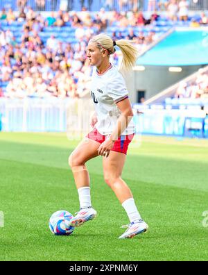 Lindsey Horan, USA femmes Nr. 10 au match de demi-finale olympique féminine ALLEMAGNE - USA 0-1 N.V. au stade de Lyon à Lyon le 6 août 2024 à Lyon, France. Saison 2024/2025 photographe : ddp images / STAR-images Banque D'Images