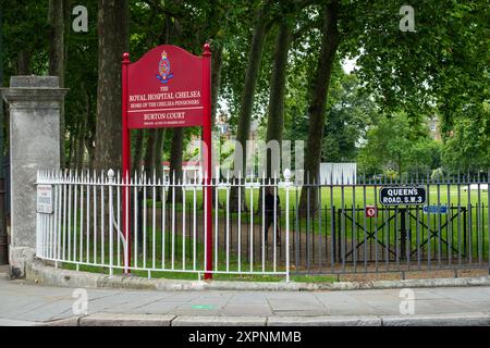 LONDRES- JUILLET 2024 : le Royal Hospital de Chelsea, domicile des Chelsea Pensioners Banque D'Images