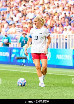 Lindsey Horan, USA femmes Nr. 10 au match de demi-finale olympique féminine ALLEMAGNE - USA 0-1 N.V. au stade de Lyon à Lyon le 6 août 2024 à Lyon, France. Photographe de la saison 2024/2025 : Peter Schatz Banque D'Images