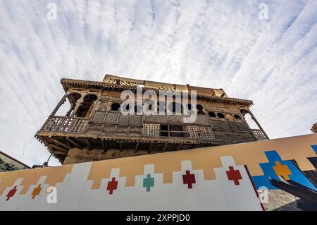 Ancienne maison historique à Yanbuʿ al-Bahr, également connu sous le nom de Yanbu, Yambo, ou Yenbo est un port important sur la mer Rouge, avec la vieille ville historique, Arabie Saoudite Banque D'Images